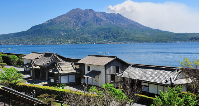 View of Mt. Sakurajima from Senganen